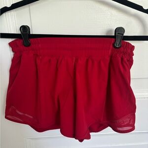 Red Lululemon Hotty Hot shorts